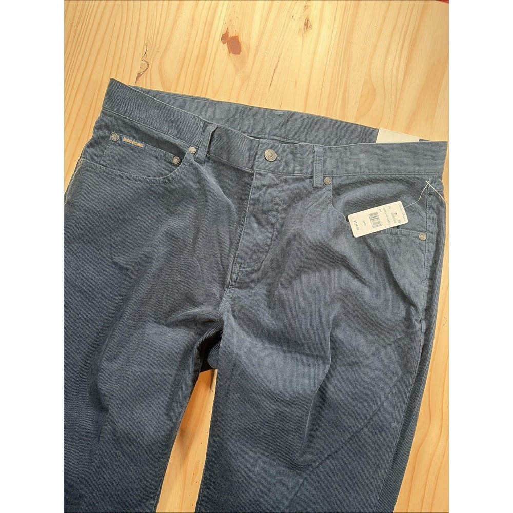 Brooks Brothers Corduroy Pants Mens 38x32 Blue Stretch Slim Straight Preppy Work